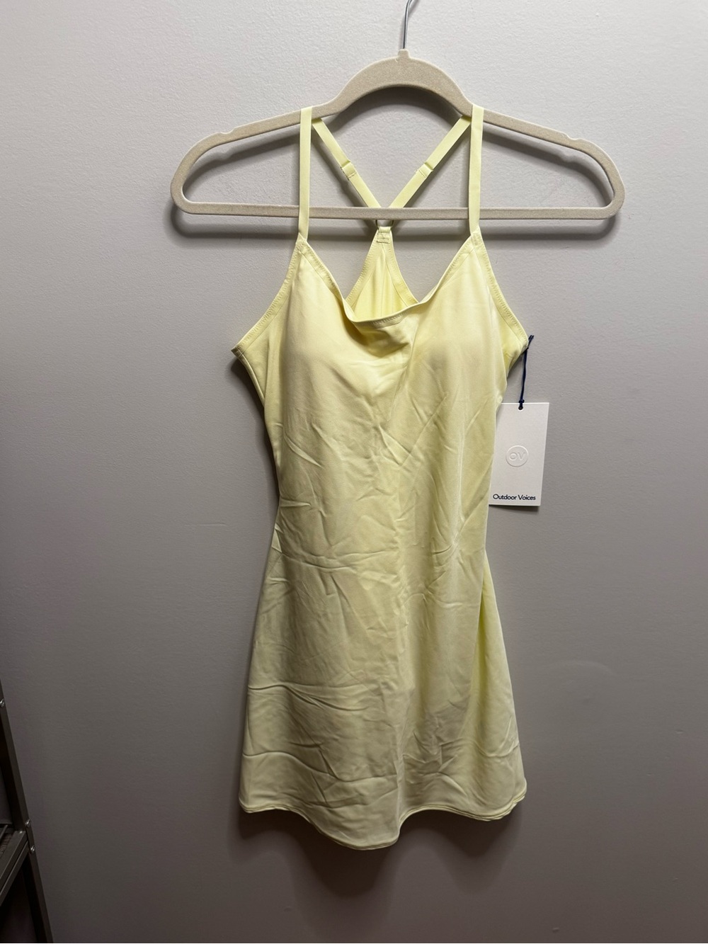 NWT Outdoor Voices Pale Yellow Strappy Athletic Dress